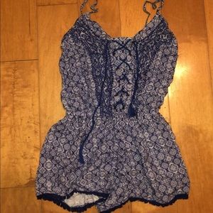 blue and white jumpsuit, small!